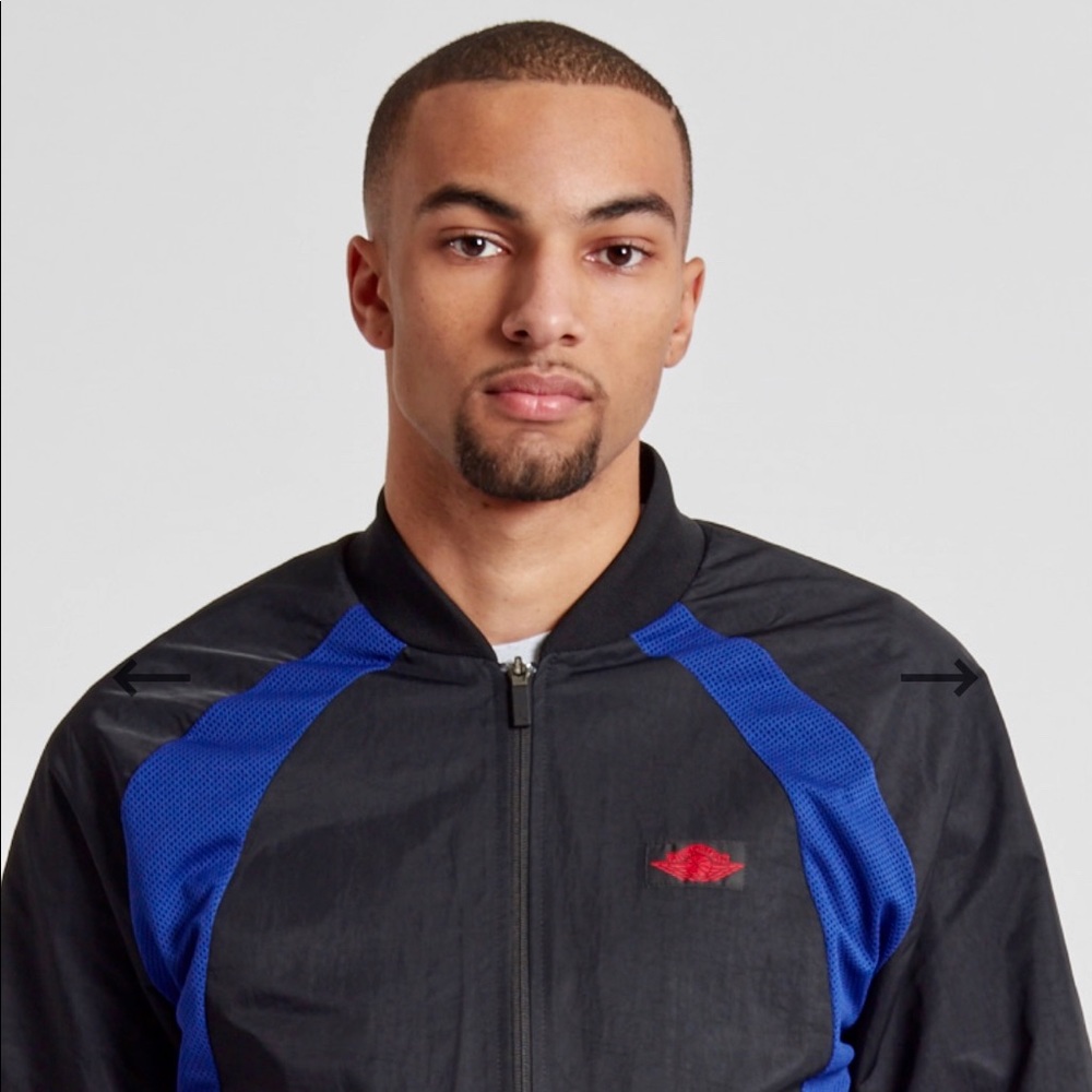 Nike Air Jordan 1 AJ1 Wings Full Zip Track Jacket Mens Medium Black Blue